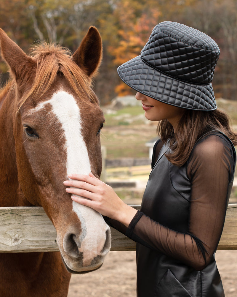 Eric Javits Women Hats Quilty Bucket Hat Black