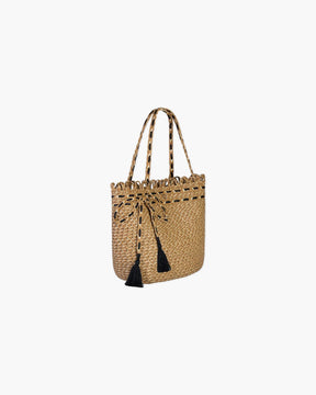 SQUISHEE® BARDOT STRAW TOTE Natural/Black Eric Javits