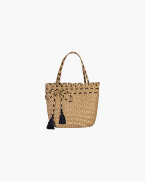 SQUISHEE® BARDOT STRAW TOTE Natural/Black Eric Javits