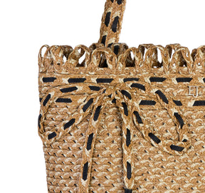 SQUISHEE® BARDOT STRAW TOTE Natural/Black Eric Javits