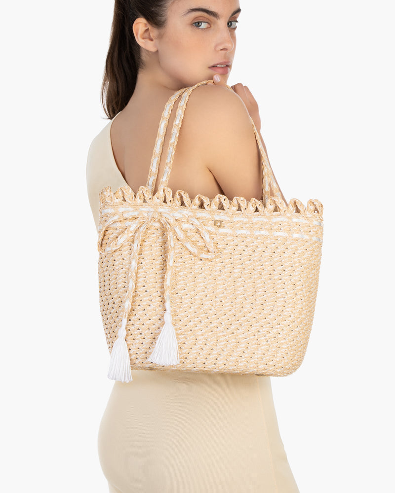 SQUISHEE® BARDOT STRAW TOTE Shell Eric Javits