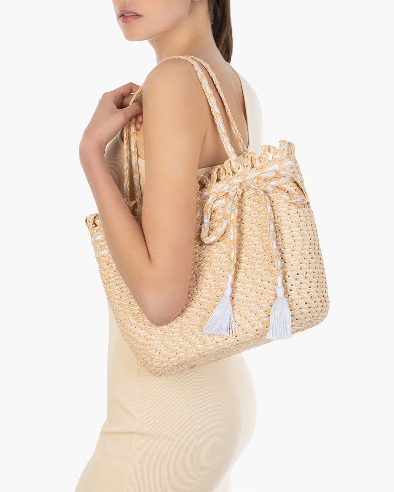 SQUISHEE® BARDOT STRAW TOTE Shell Eric Javits