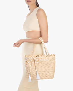 SQUISHEE® BARDOT STRAW TOTE Shell Eric Javits